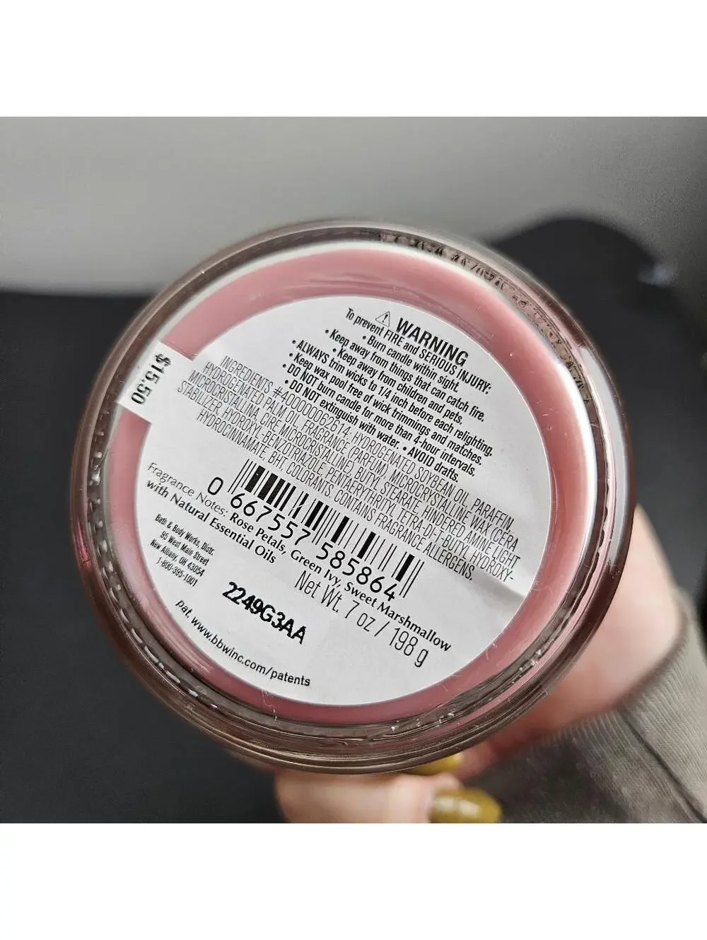 Bath and Body Works Blush Poinsettia Mason Single Wick Candle - Picture 2 of 4